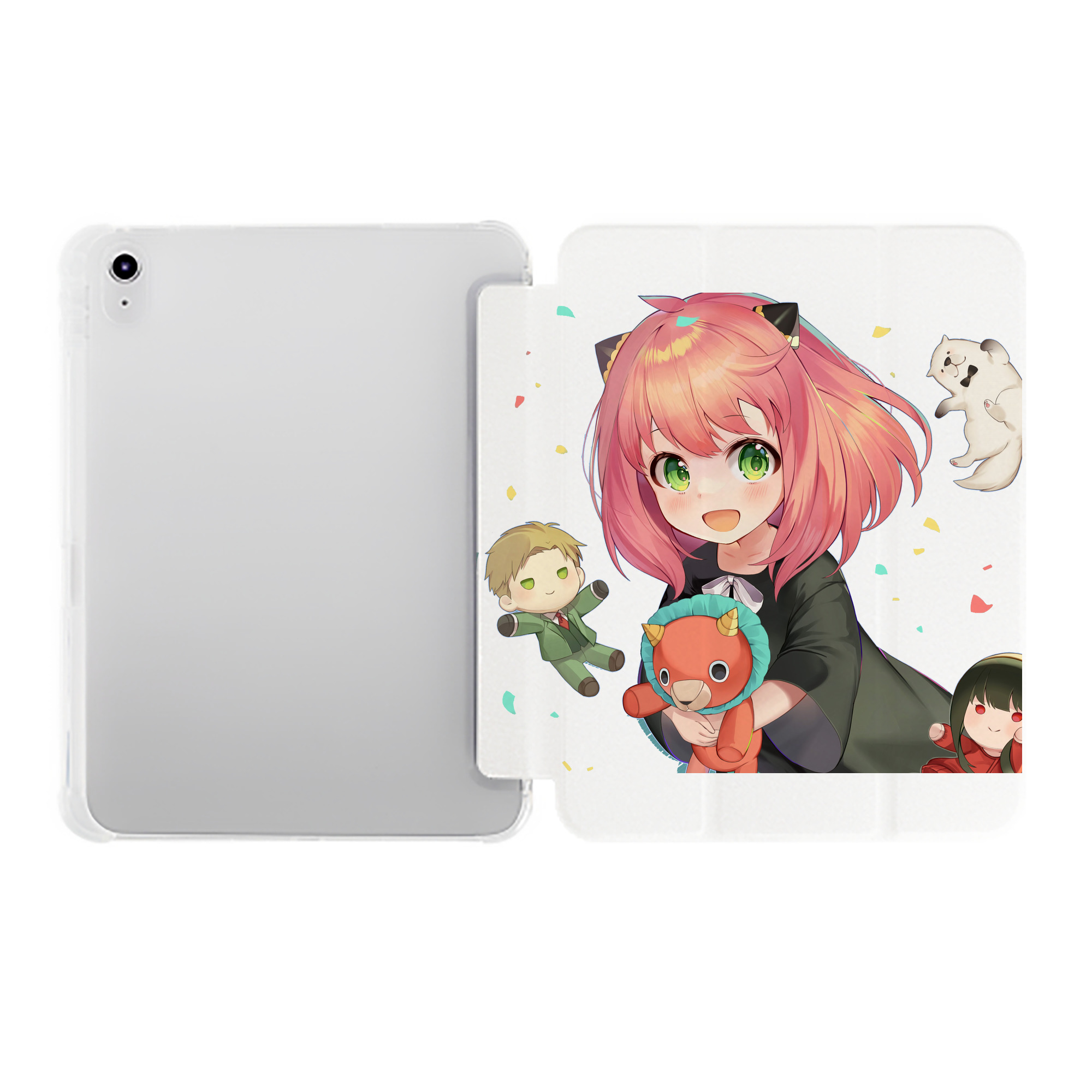 （画像用） SPY×FAMILY间谍家家酒 IPad ケース ペン収納付き 三つ折りスタンド PUレザー×シリコン 対応機種9.5/10.5/10.9インチ